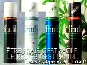ANNEES 80, Pub, pubs, publicités, déodorants, Sintony, Impulse, fun, Oé, Printil, Cache-cache, Vie active, nostalgie, 80's, souvenirs, trentenaires, déo, disparus